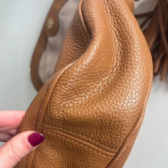 Michael Kors Tan Leather Shoulder Bag with Tassel - Picture 15 of 17